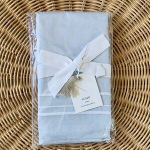 NEW Serena & Lily Soho Sateen Standard Pillow Sham-Sky Blue/White